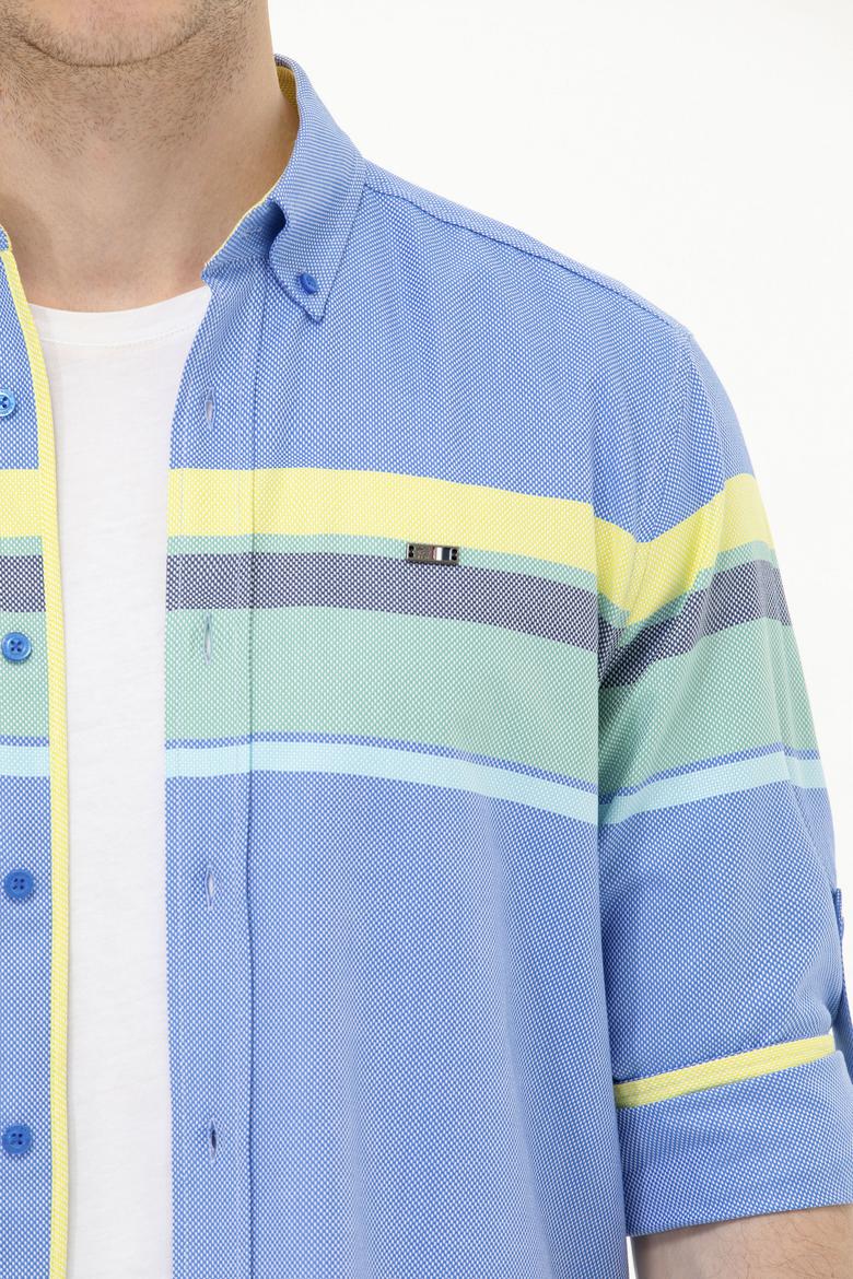 Erkek Saks Uzun Kollu Gömlek - 50263896023