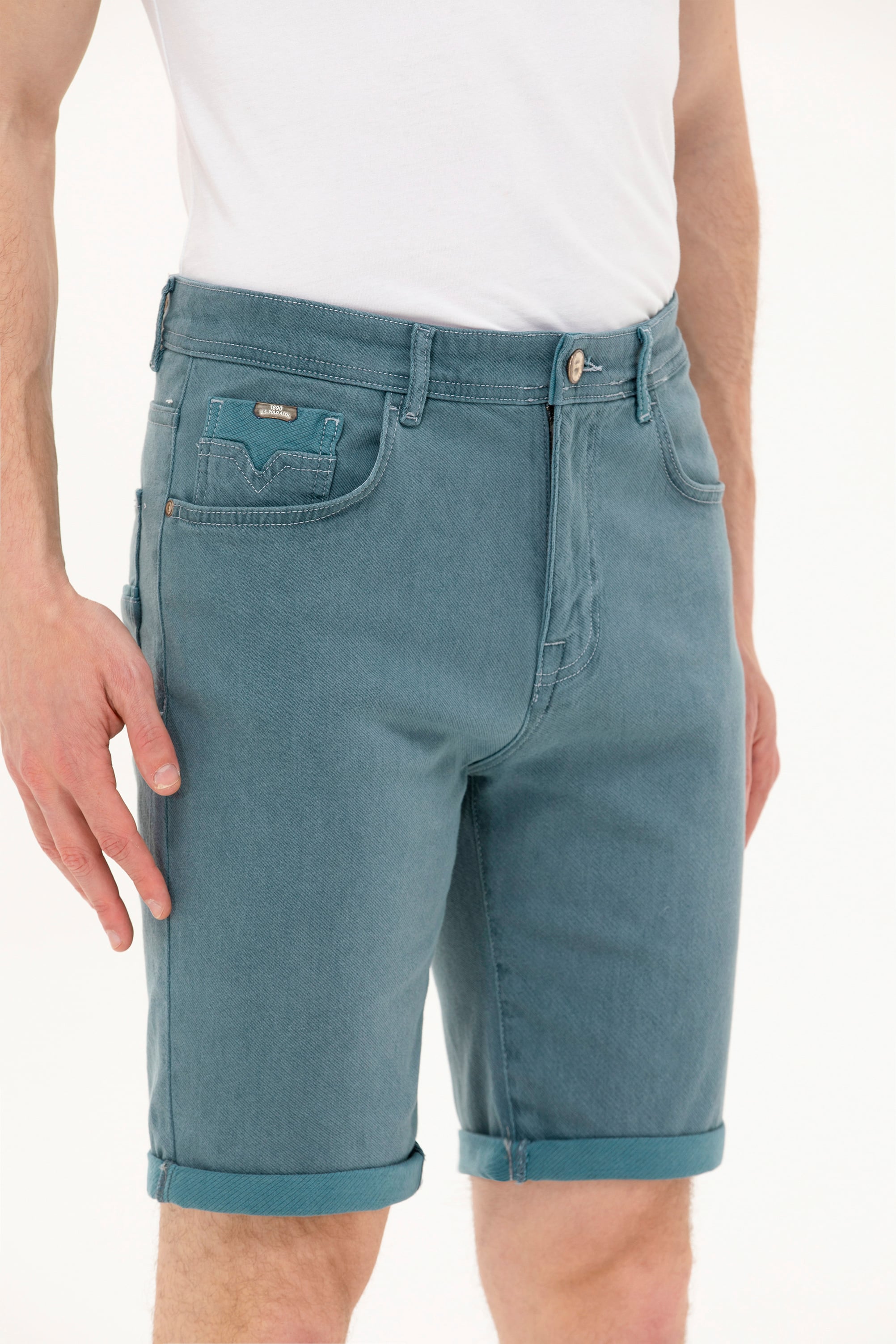 Erkek Mint Jean Şort - Image 6