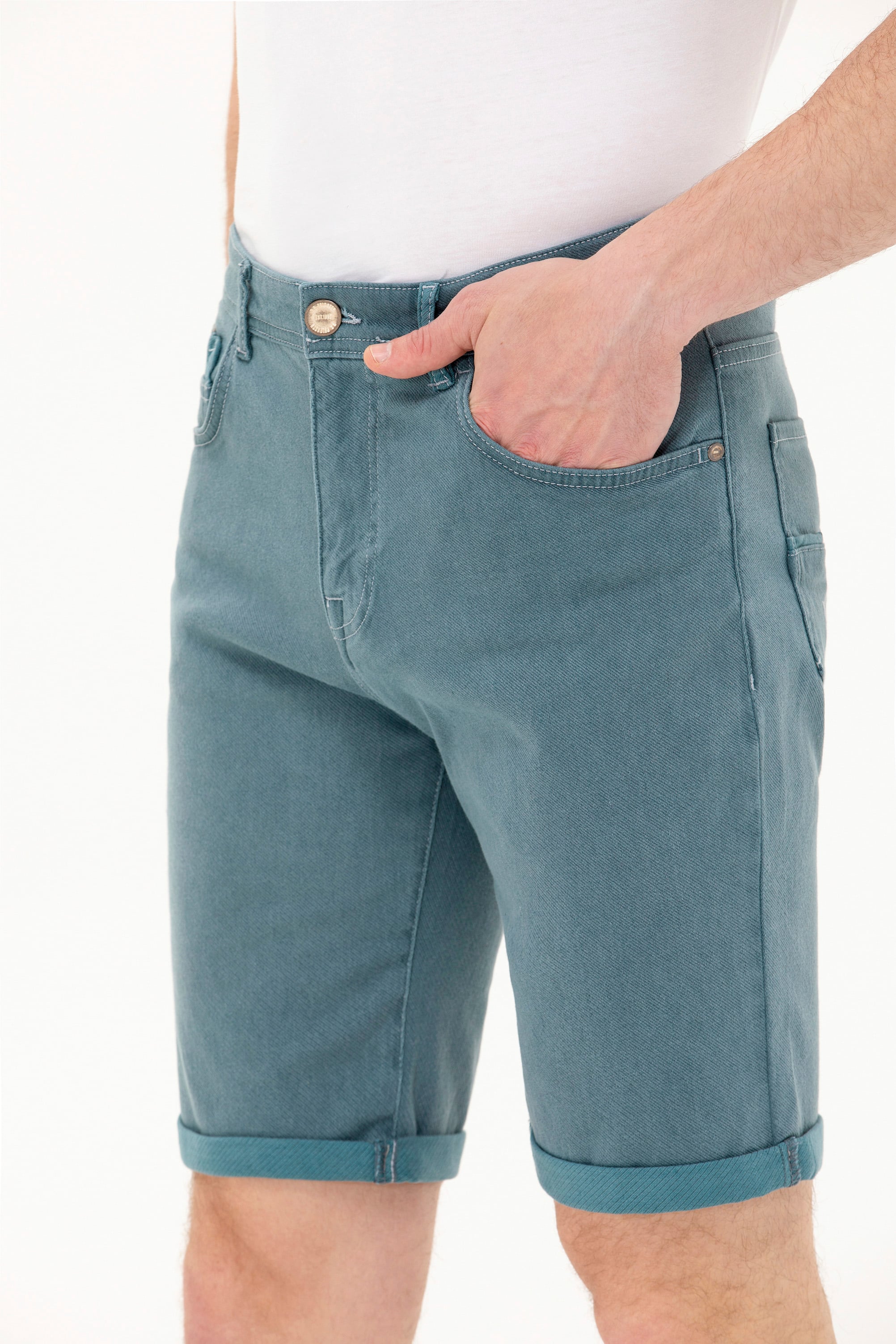Erkek Mint Jean Şort - Image 5