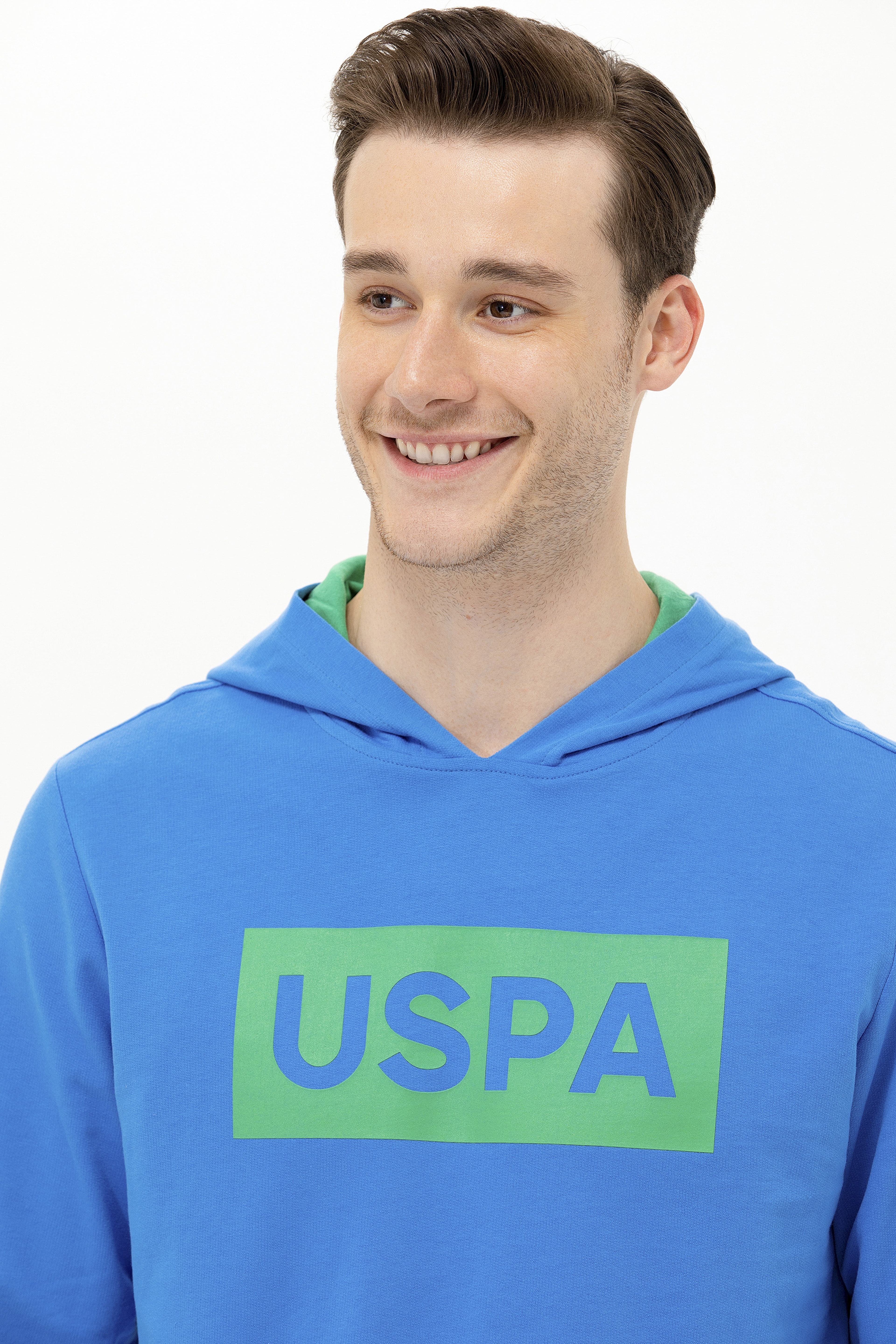 Erkek Saks Kapüşonlu Sweatshirt - Image 2