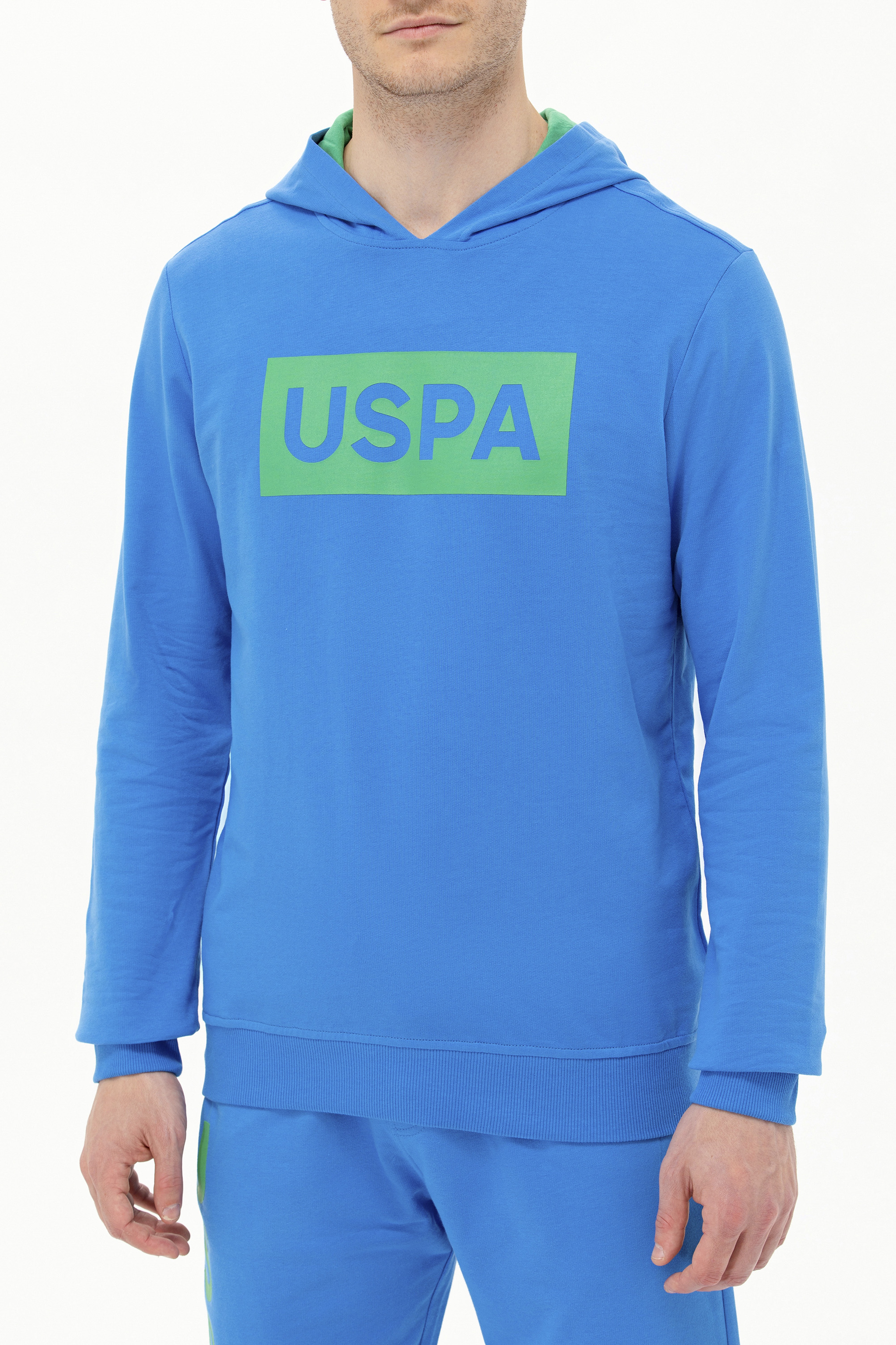 Erkek Saks Kapüşonlu Sweatshirt - Image 6
