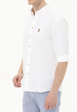 Erkek Beyaz Uzun Kollu Gömlek - 50263714028