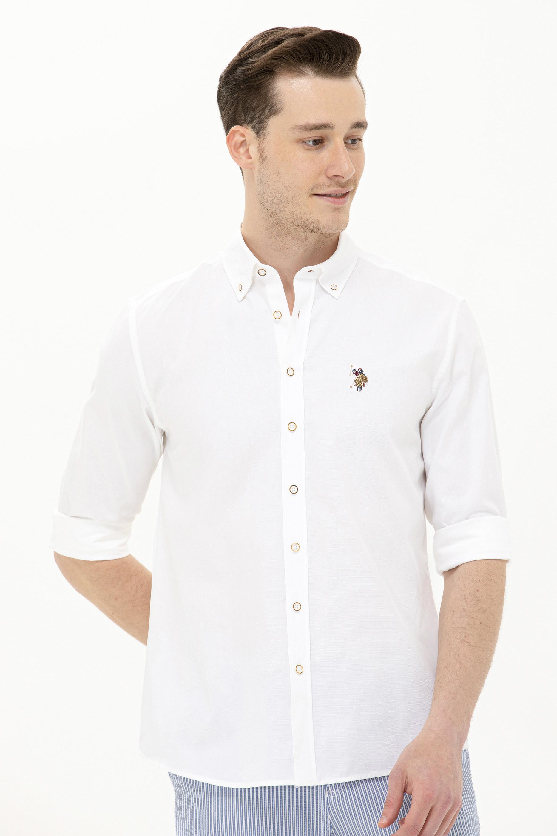 Erkek Beyaz Uzun Kollu Gömlek