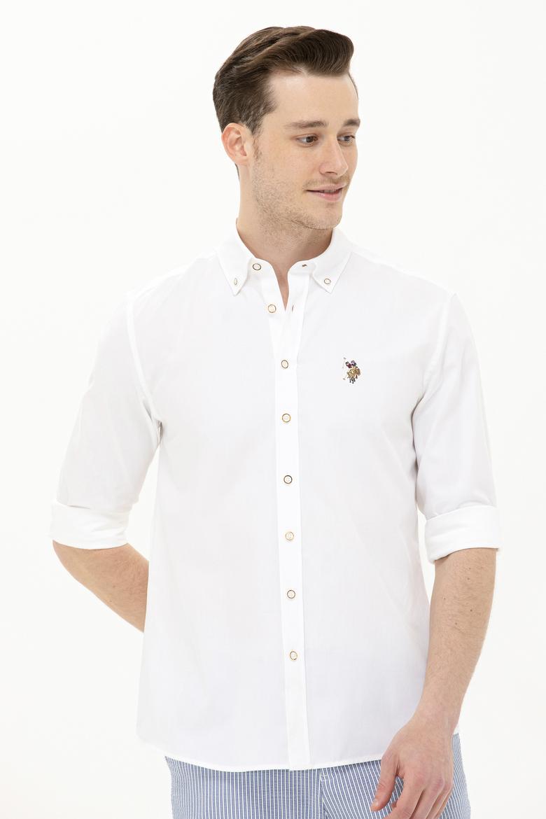 Erkek Beyaz Uzun Kollu Gömlek - 50263714028