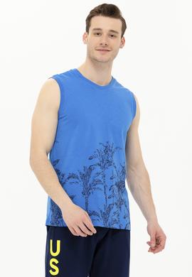 Erkek Saks Bisiklet Yaka Kolsuz Tişört - 50263479076