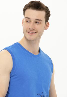 Erkek Saks Bisiklet Yaka Kolsuz Tişört - 50263479076