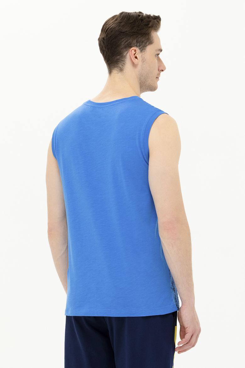 Erkek Saks Bisiklet Yaka Kolsuz Tişört - 50263479076