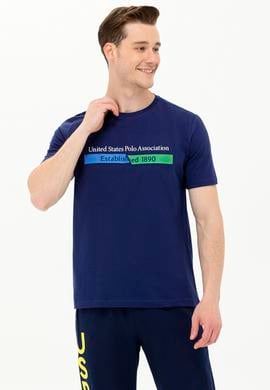 Erkek Lacivert Bisiklet Yaka Tişört - 50263294006