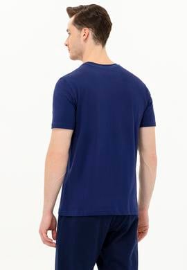 Erkek Lacivert Bisiklet Yaka Tişört - 50263294006
