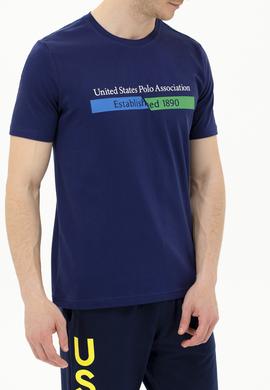 Erkek Lacivert Bisiklet Yaka Tişört - 50263294006