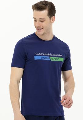 Erkek Lacivert Bisiklet Yaka Tişört - 50263294006