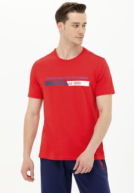 Erkek Kırmızı Bisiklet Yaka Tişört - 50263294024