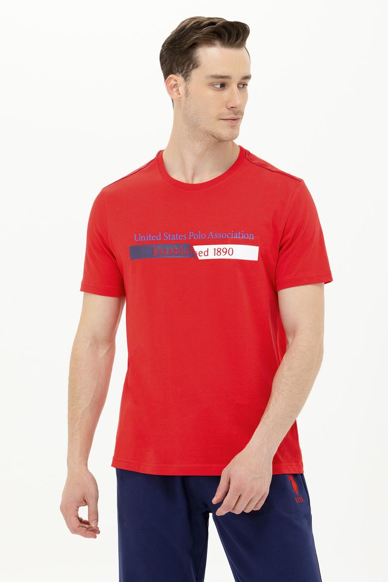 Erkek Kırmızı Bisiklet Yaka Tişört - 50263294024