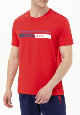 Erkek Kırmızı Bisiklet Yaka Tişört - 50263294024