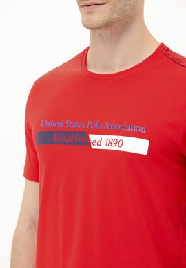 Erkek Kırmızı Bisiklet Yaka Tişört - 50263294028