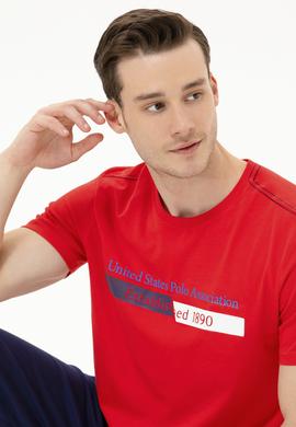 Erkek Kırmızı Bisiklet Yaka Tişört - 50263294024