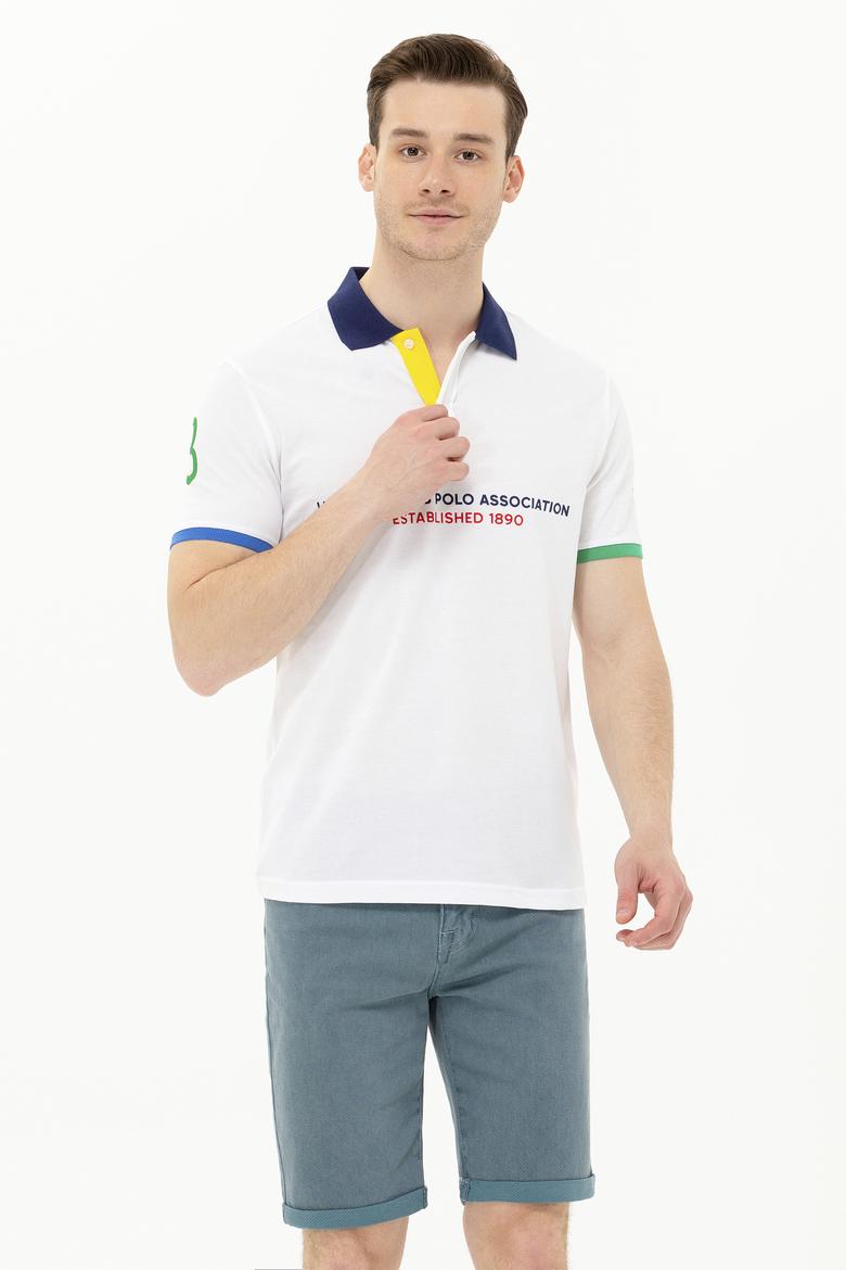 Erkek Beyaz Polo Yaka Tişört - 50263393027