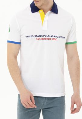 Erkek Beyaz Polo Yaka Tişört - 50263393027