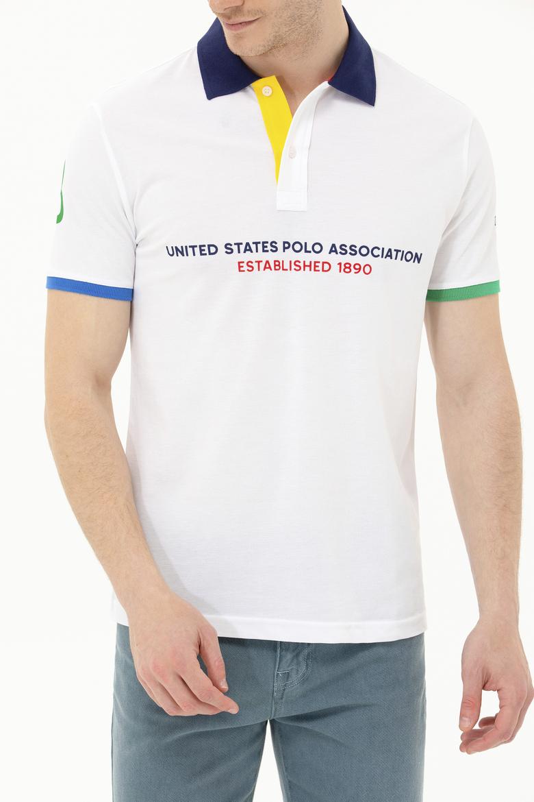 Erkek Beyaz Polo Yaka Tişört - 50263393027