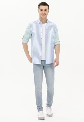 Erkek Saks Uzun Kollu Gömlek - 50263892009