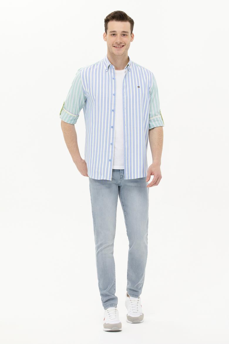 Erkek Saks Uzun Kollu Gömlek - 50263892009