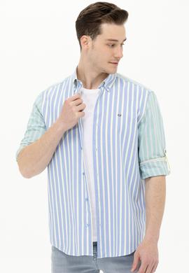 Erkek Saks Uzun Kollu Gömlek - 50263892009