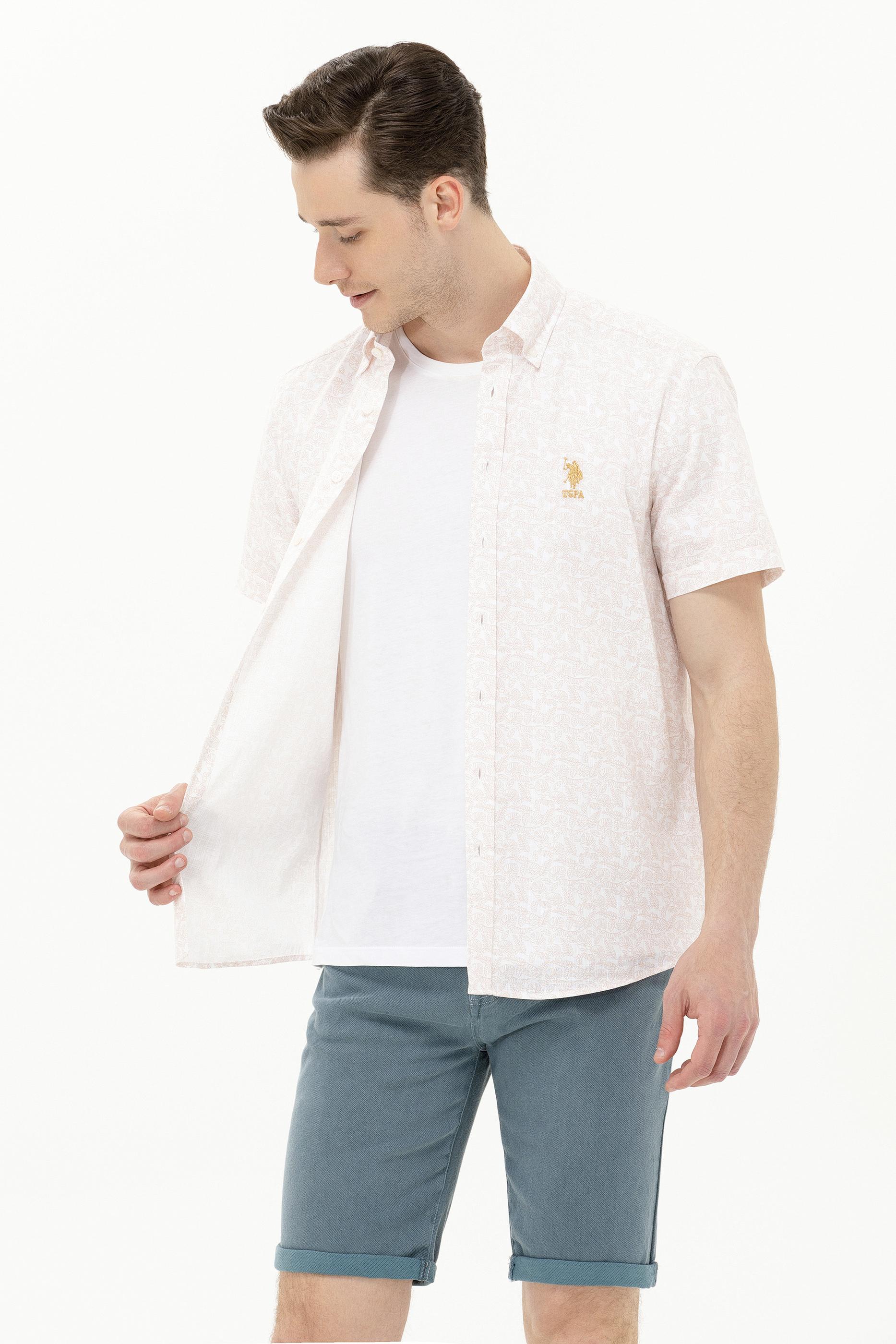 Erkek Camel Kısa Kollu Gömlek