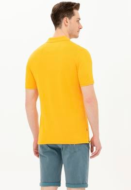 Erkek Sarı Basic Polo Yaka Tişört - 50263236071