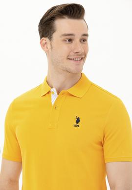 Erkek Sarı Basic Polo Yaka Tişört - 50263236071