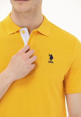 Erkek Sarı Basic Polo Yaka Tişört - 50263236071