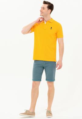 Erkek Sarı Basic Polo Yaka Tişört - 50263236071