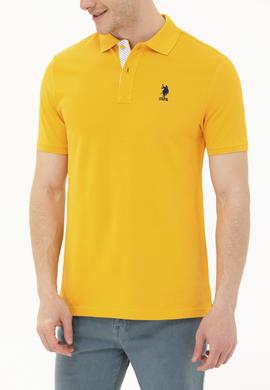 Erkek Sarı Basic Polo Yaka Tişört - 50263236071