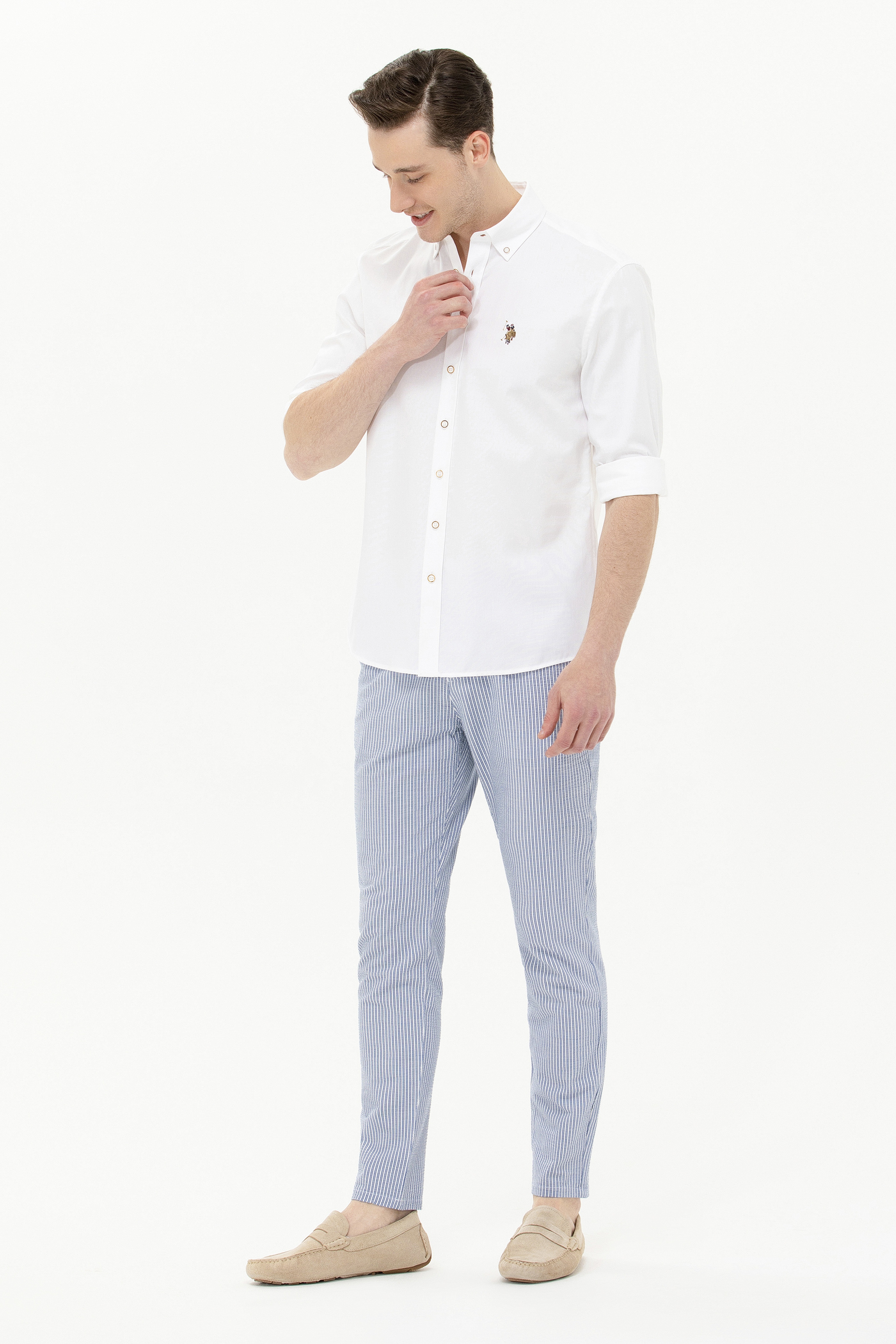 Erkek Carrot Fit Mavi Kanvas Pantolon - Image 3