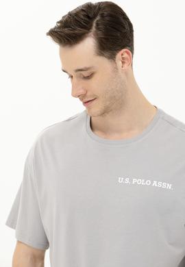 Erkek Gri Oversize Bisiklet Yaka Tişört - 50264919061