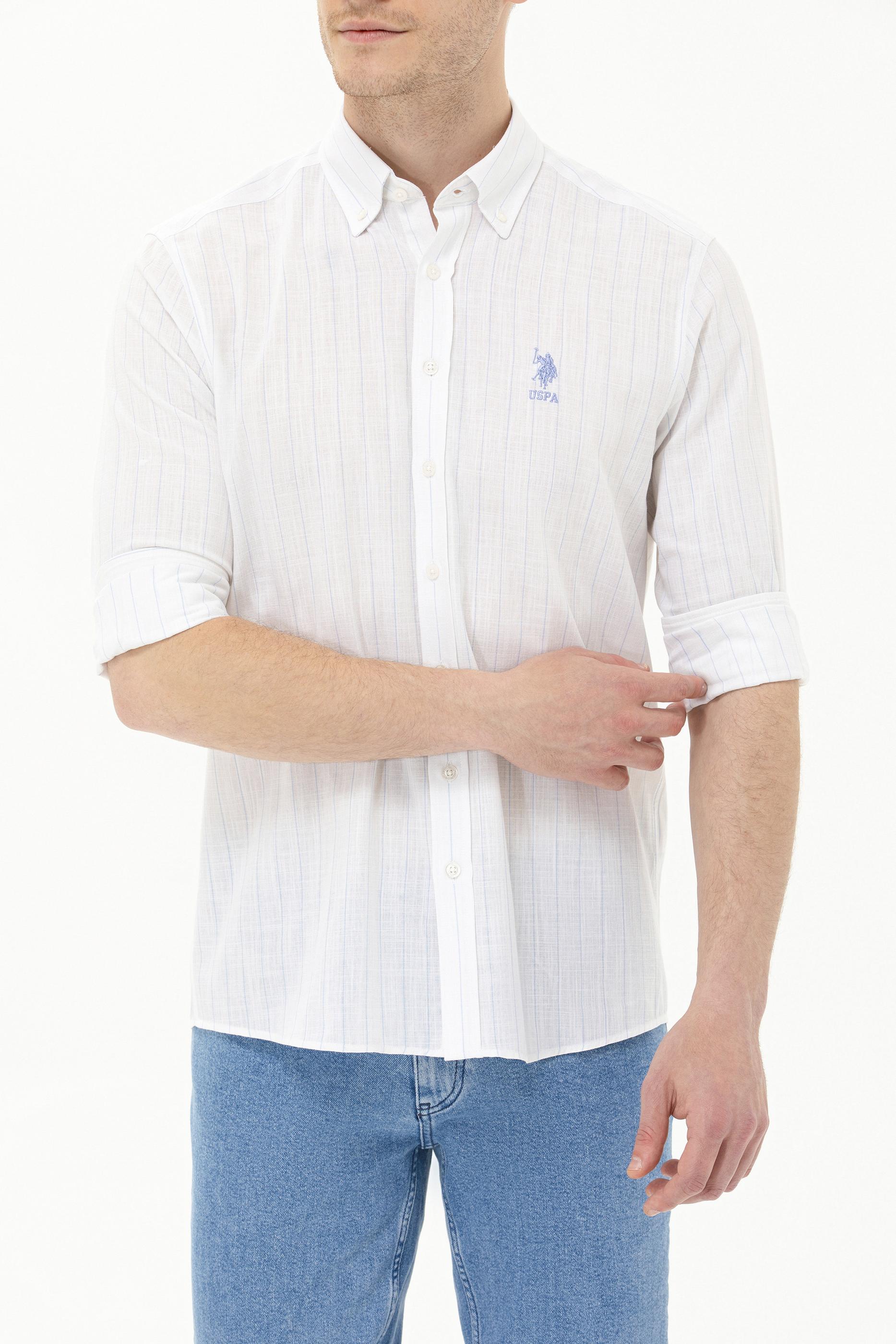 Erkek Mavi Uzun Kollu Gömlek