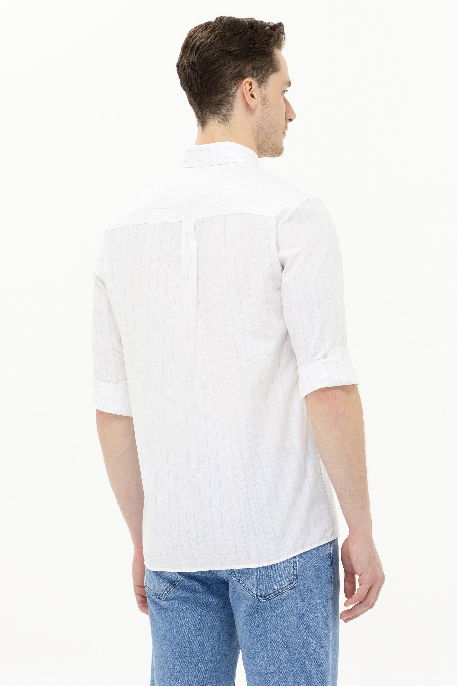 Erkek Mavi Uzun Kollu Gömlek