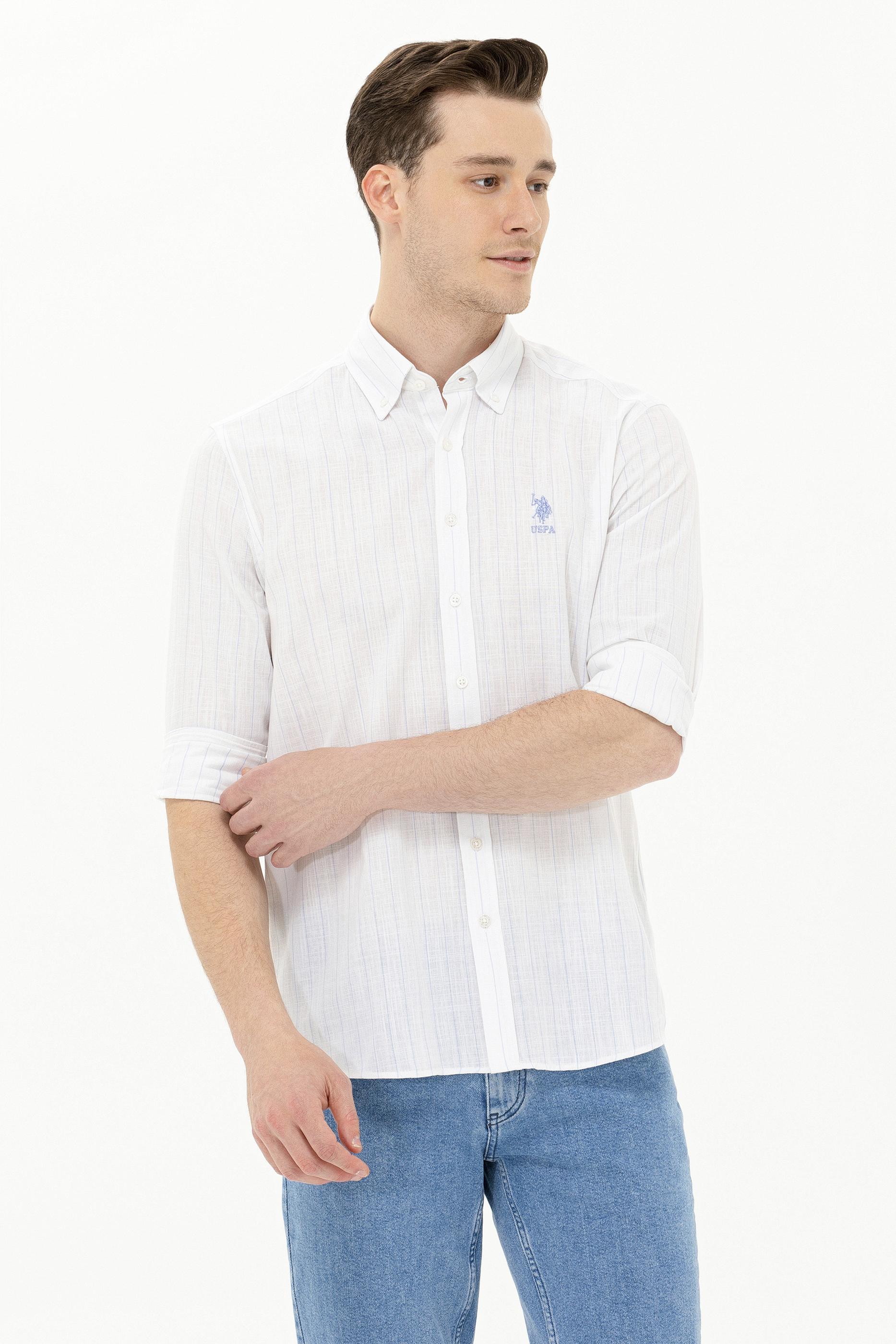 Erkek Mavi Uzun Kollu Gömlek