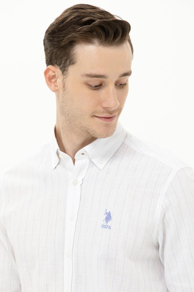 Erkek Mavi Uzun Kollu Gömlek