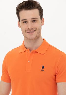 Erkek Turuncu Basic Polo Yaka Tişört - 50249153198