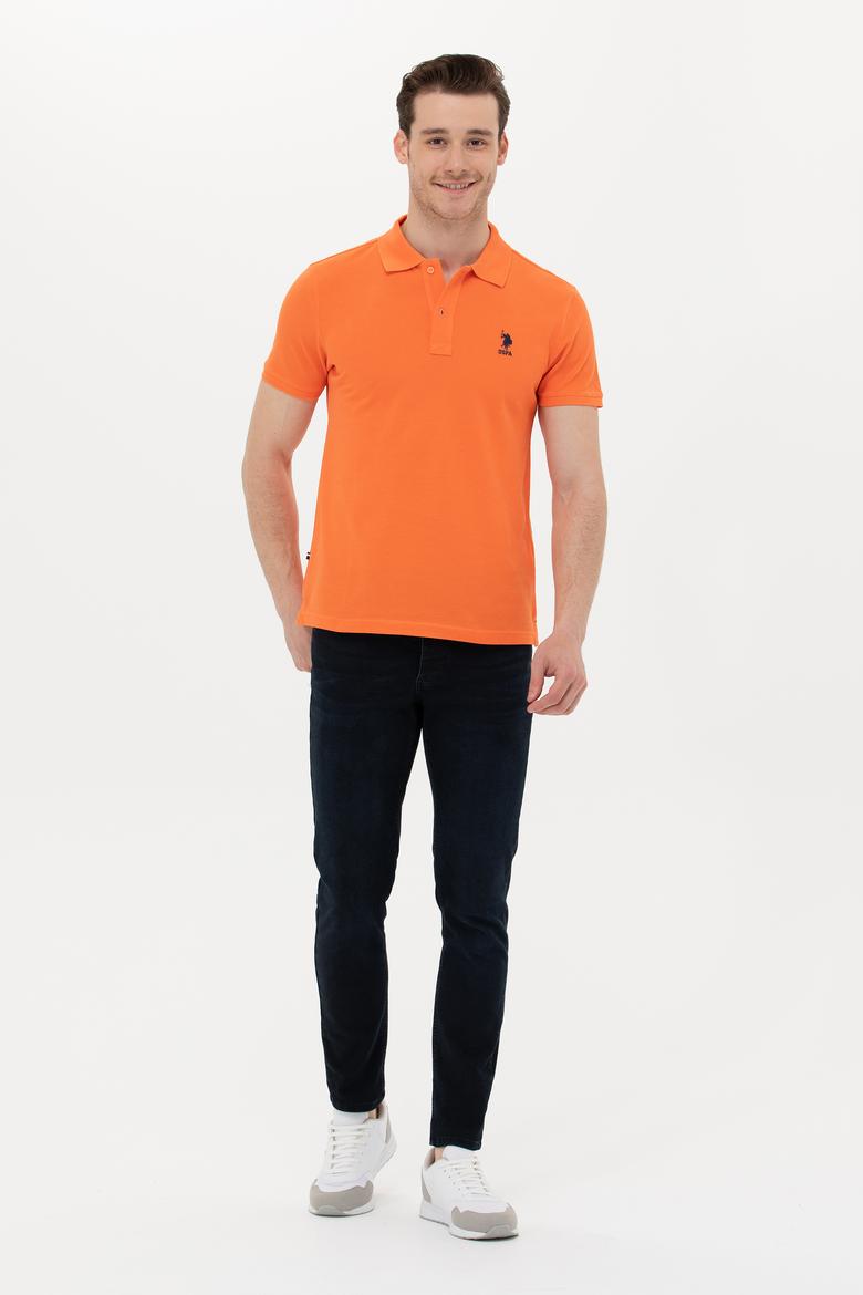 Erkek Turuncu Basic Polo Yaka Tişört - 50249153198
