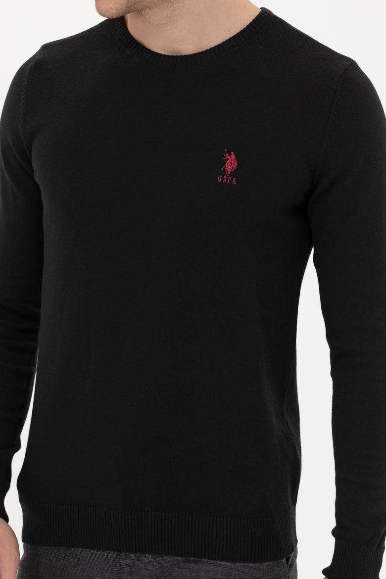 Erkek Siyah Bisiklet Yaka Basic Triko Kazak - 50253443001