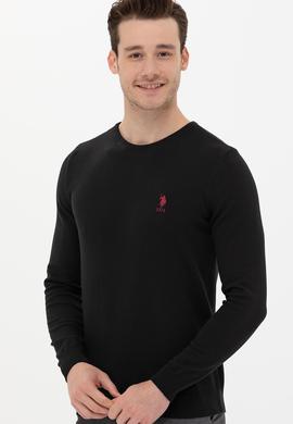 Erkek Siyah Bisiklet Yaka Basic Triko Kazak - 50253443001