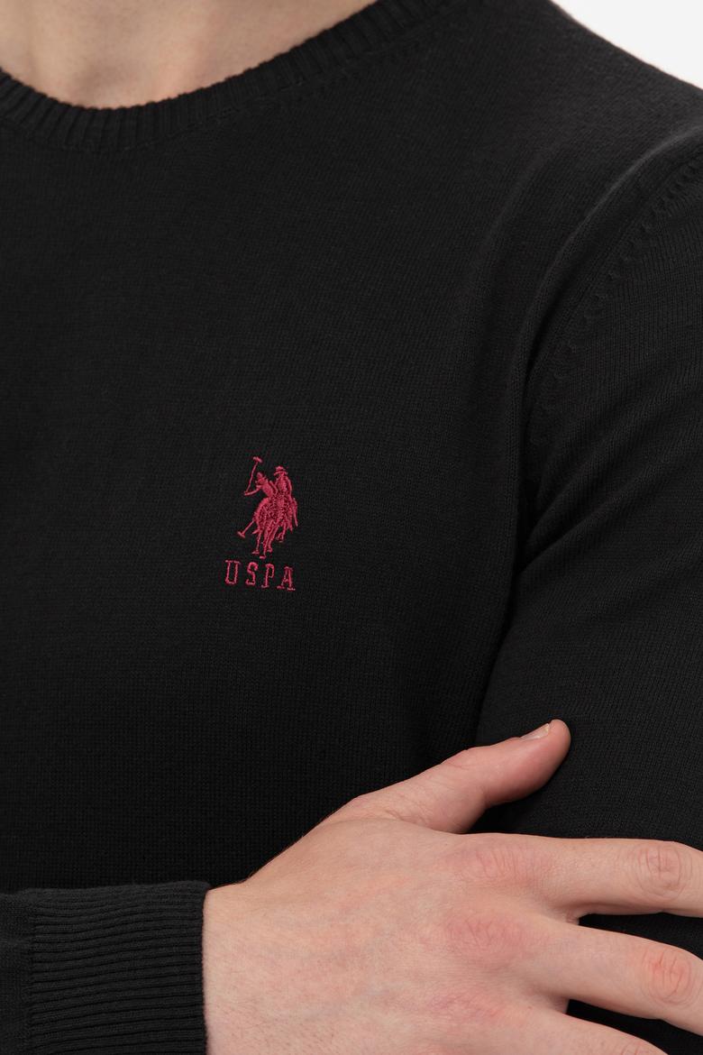 Erkek Siyah Bisiklet Yaka Basic Triko Kazak - 50253443001