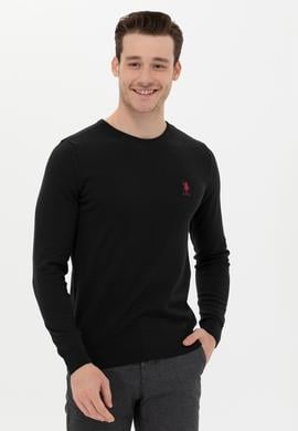 Erkek Siyah Bisiklet Yaka Basic Triko Kazak - 50253443001