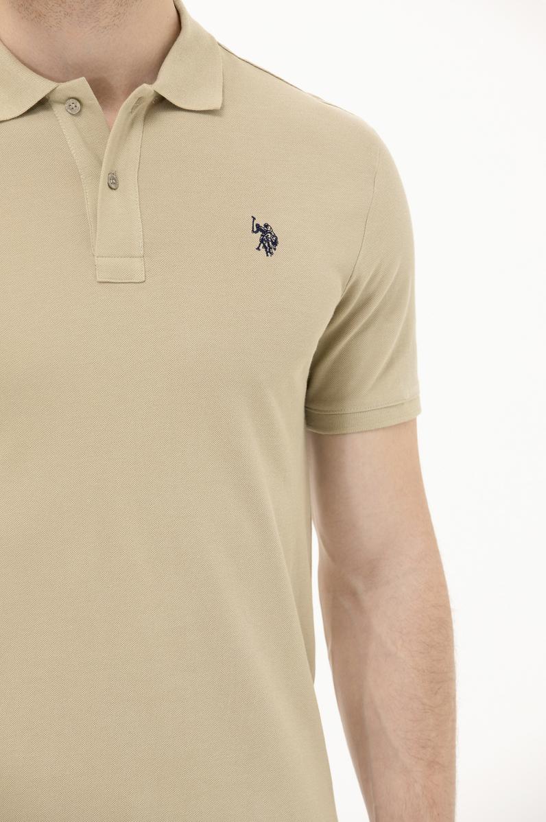 Erkek Haki Basic Polo Yaka Tişört