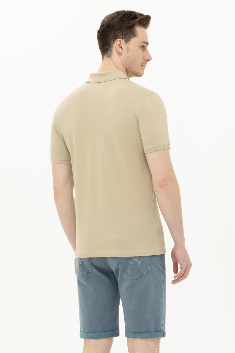 Erkek Haki Basic Polo Yaka Tişört - 50262933095
