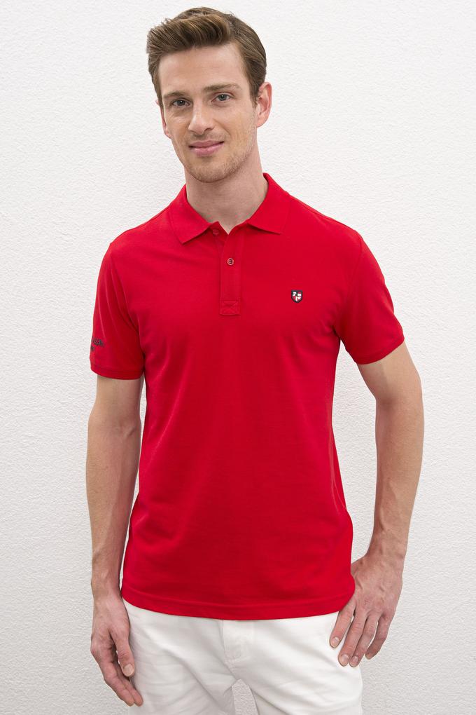 Erkek Kırmızı Polo Yaka T-Shirt Basic