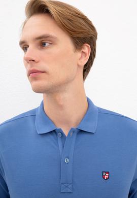 Erkek Mavi Polo Yaka T-Shirt Basic - 50218822108