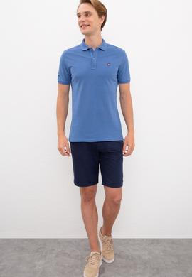 Erkek Mavi Polo Yaka T-Shirt Basic - 50218822108