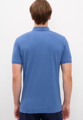 Erkek Mavi Polo Yaka T-Shirt Basic - 50218822108